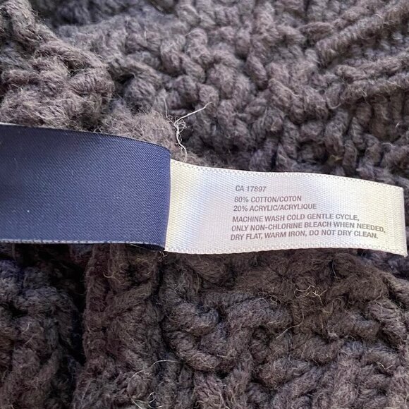 Gap Cable Knit Slouchy Beanie Hat Women or unisex One Size Gray Cotton & Acrylic - Picture 5 of 8